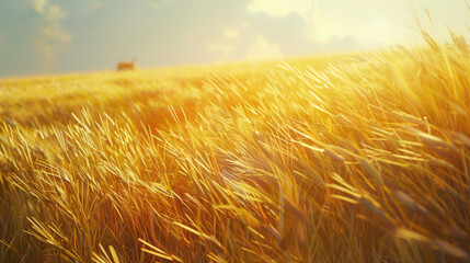 wheat field at sunset