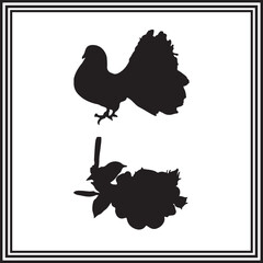 Elegant Silhouette of a Bird and Flower