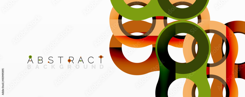 Aufkleber Abstract design features overlapping colorful circles, lines. Modern, vibrant composition creates dynamic visual effect.