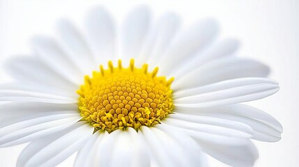Delicate White Daisy Flower with Yellow Center and Petals on Soft Background
