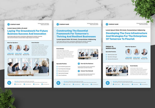 Blue And Black Business Event Flyer