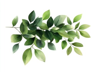 Naklejka premium Watercolor botanical branch with lush greenery