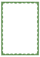 Watercolor simple frame with green pattern forming a rectangular border.