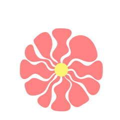 Abstract Flower Groovy Stylized Illustration