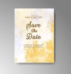 Wedding invitation with abstract watercolor background