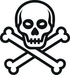 Simple Skull and Crossbones Danger Symbol Illustration