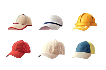 Sun-Smart Solutions: Cricket Caps and Hats for Protection and Performance Isolated On White Background.