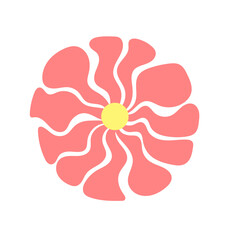 Fototapeta premium Abstract Flower Groovy Stylized Illustration