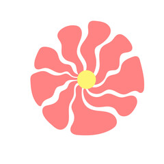 Abstract Flower Groovy Stylized Illustration