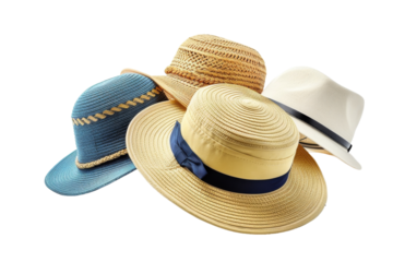 Field Essentials: Cricket Caps and Sun Hats for Every Player Isolated On White Background.