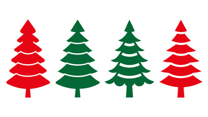 set of christmas trees