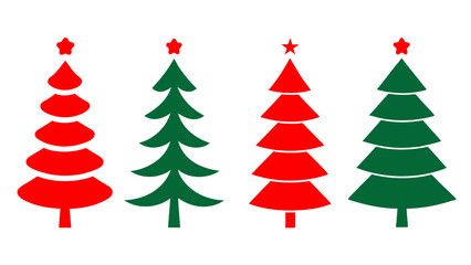 set of christmas trees