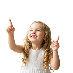 Portrait of cute baby girl isolated on white background