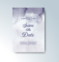 Wedding invitation with abstract watercolor background