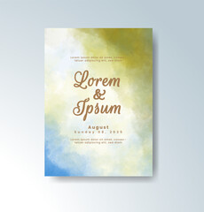 Wedding invitation with abstract watercolor background