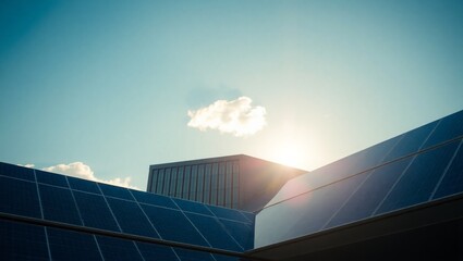 House or Building with solar panels
