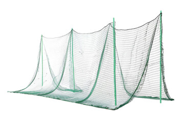 Practice Perfection: Enhance Your Skills with Cricket Nets Isolated On White Background.