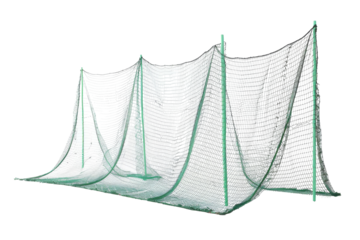 Practice Perfection: Enhance Your Skills with Cricket Nets Isolated On White Background.