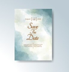 Wedding invitation with abstract watercolor background