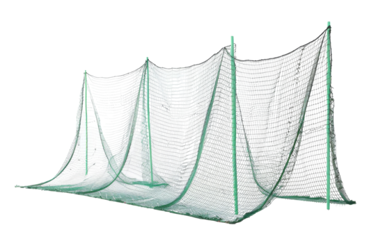 Practice Perfection: Enhance Your Skills with Cricket Nets Isolated On White Background.