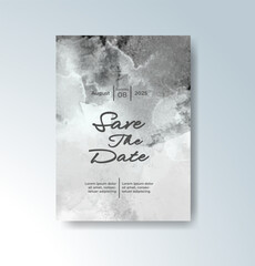 Wedding invitation with abstract watercolor background