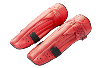 Protective Gear: Essential Cricket Pads for Field Safety Isolated On White Background.