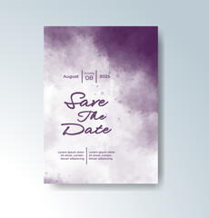 Wedding invitation with abstract watercolor background