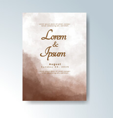 Wedding invitation with abstract watercolor background