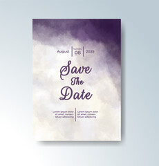 Wedding invitation with abstract watercolor background