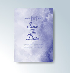 Wedding invitation with abstract watercolor background