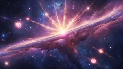Fototapeta premium Cosmic event sends radiant shockwaves outwards