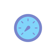 Modern Blue Round Icon of a Performance Meter or Dashboard Indicator in Digital Design for Technology and Internet Marketing Visuals