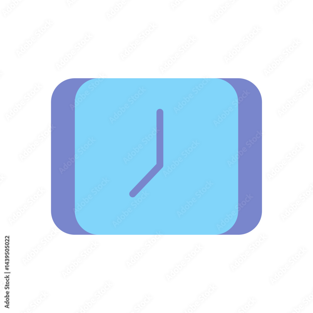 Poster minimalist blue clock icon representing time management and productivity in a digital environment