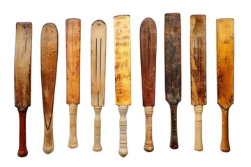 Craft Your Game: Customizable Cricket Bats Tailored to Your Style Isolated On White Background.