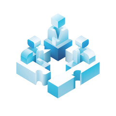 Fototapeta premium Collaborative Teamwork Isometric Illustration of a Business Meeting