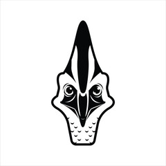 Obraz premium Cassowary Bird Silhouette Icon in Black and White