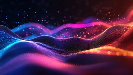 Abstract vibrant digital waves