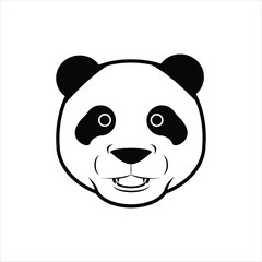Obraz premium Panda Head Silhouette Icon