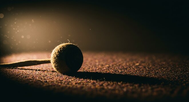 A small, round object is sitting on a dark surface - Powered by Adobe