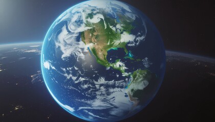 Earth from Space Showing Climate Change Effects and Natural Beauty