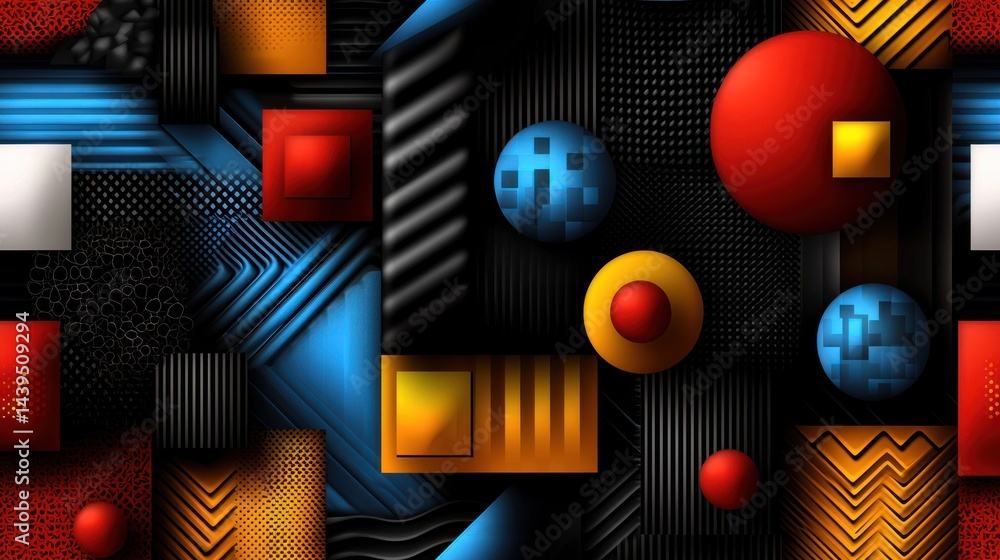 Sticker abstract geometric pattern design with vibrant colors