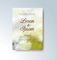 Wedding invitation with abstract watercolor background