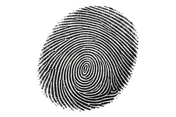Fingerprint Black Isolated on Transparent Background Detailed and Unique.