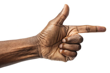 Hand Gesture Pointing Finger Human Hand Isolated on Transparent Background.