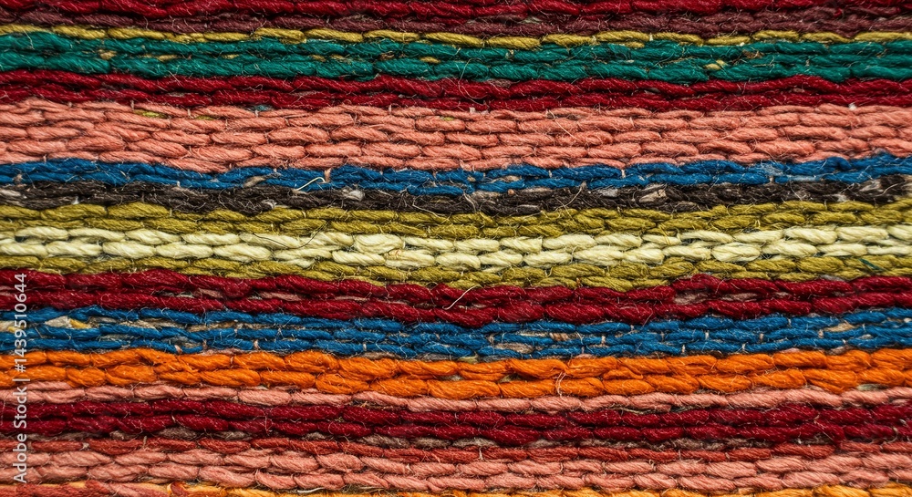 Poster a colorful rug with a striped pattern