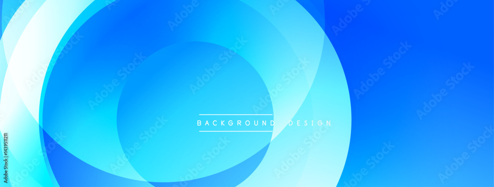 Leinwandbilder Abstract blue layers create dynamic circular composition. Gradient shades offer smooth visual flow, modern aesthetic.