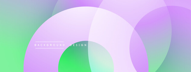 Abstract background features overlapping circles. Soft gradients create calming visual effect. Pastel colors dominate composition.