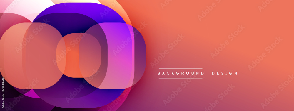Poster Abstract overlapping circles, vibrant colors, gradient background. Modern design element, suitable for digital projects.