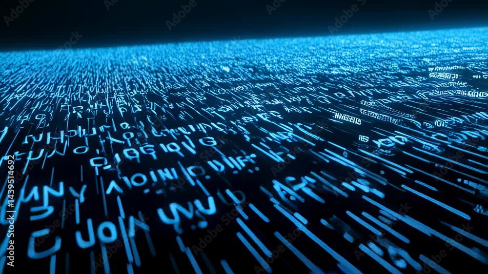 Poster abstract digital data stream animation