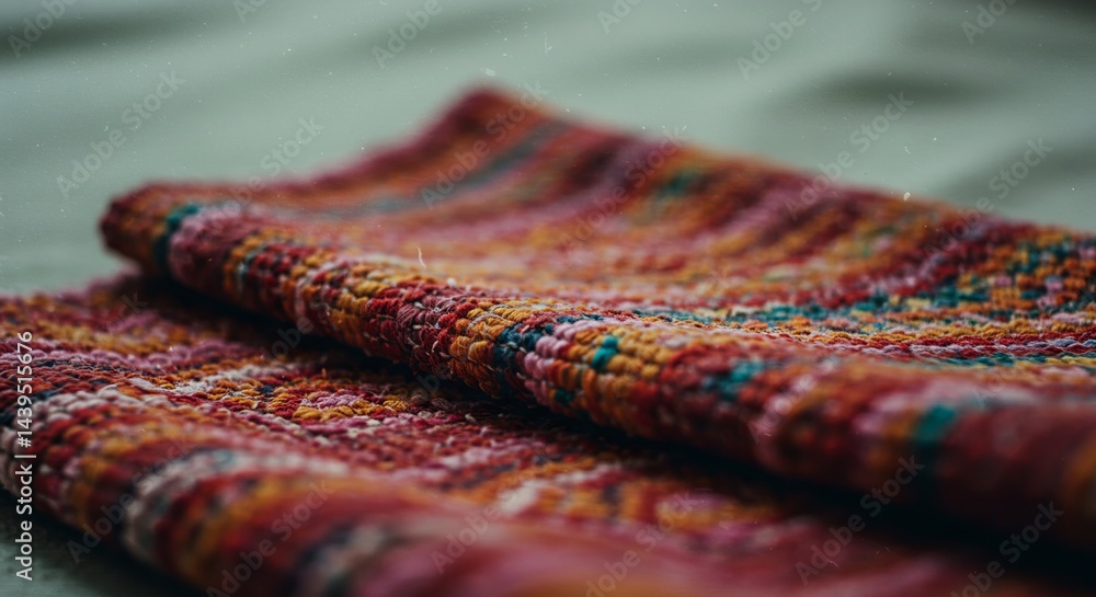 Aufkleber a colorful piece of fabric with a pattern of stripes and dots